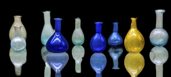 Glass jugs and bottles from the 1st-3rd century, Museo Archeologico Concordiese with finds from the
