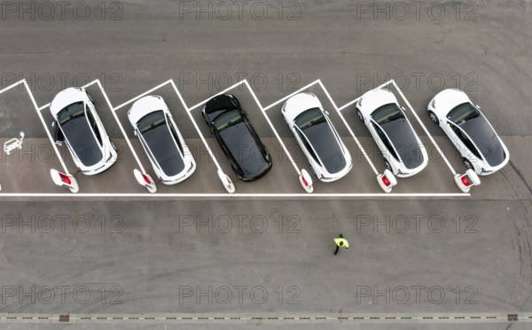 Charging stations for Tesla Y models at the Tesla Gigafactory in Grünheide, 24/09/2022