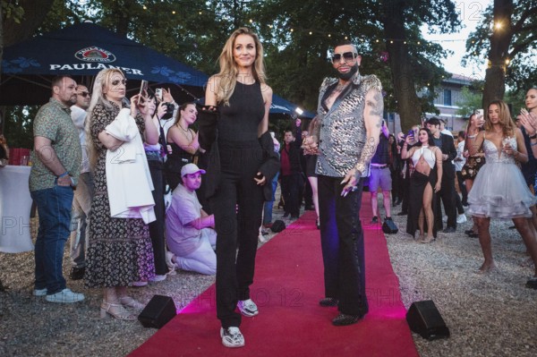 Jenice (Franziska Czurratis) and Harald Glööckler at the first Fashion Night for his new fashion