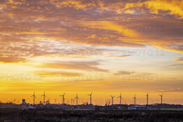 Wind farm near Holzweiler, town of Erkelenz, wind power plants, North Rhine-Westphalia, Germany,