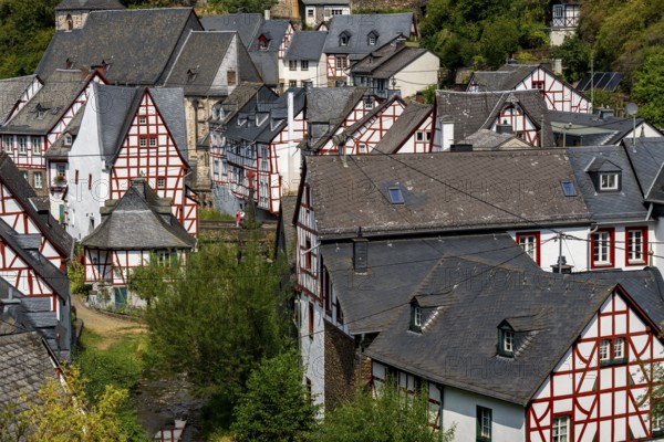 Monreal, idyllic half-timbered village in the Elz valley, in the district of Mayen-Koblenz, in