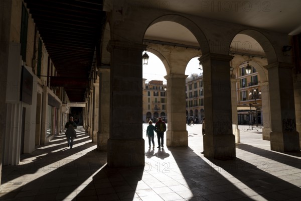 Plaça Major, square in the old town centre of Palma de Majorca, Majorca, Spain, Europe