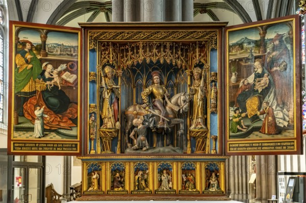 St Martin's altar in the interior of St Viktor's Catholic Church in Xanten, Lower Rhine, North