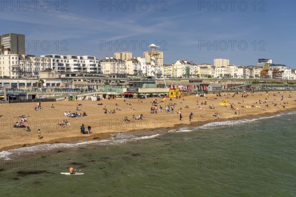 On the beach in the seaside resort of Brighton, England, Great Britain