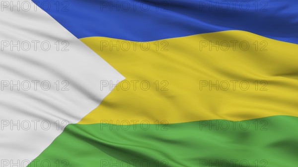 Susa City Flag, Country Colombia, Cundinamarca Department, Closeup View, 3D Rendering