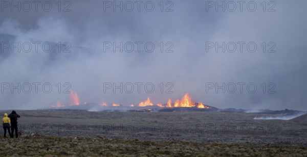 Volcanic eruption in Iceland, near Grindavik, Iceland, Europe