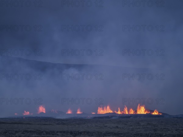 Volcanic eruption in Iceland, near Grindavik, Iceland, Europe