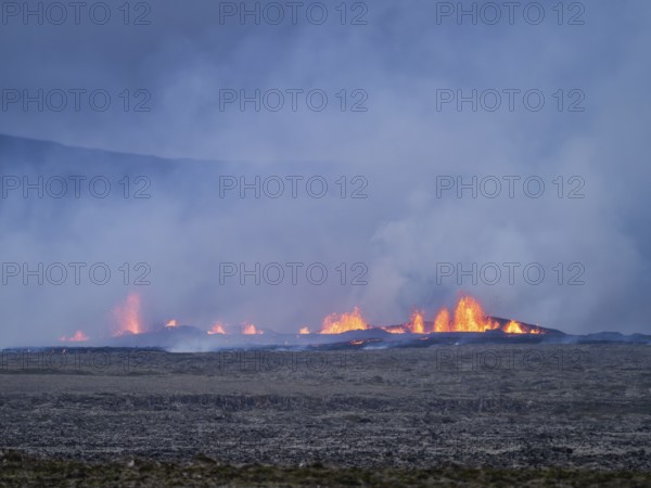Volcanic eruption in Iceland, near Grindavik, Iceland, Europe