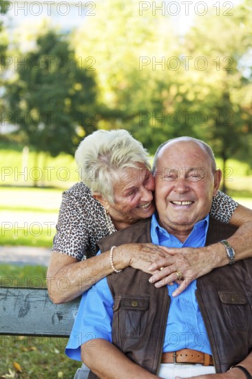 An elderly senior couple is in love, Austria, Europe
