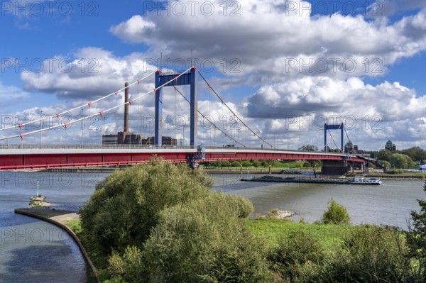 The Friedrich Ebert Bridge over the Rhine between Ruhort and Homberg, Duisburg, North