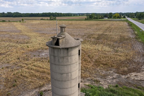 Cadmus, Michigan, An old, empty silo with a cupola on a Michigan farm