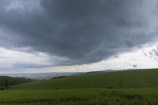 Heavy rain showers and thunderstorms over Possendorf in the Eastern Ore Mountains, Possendorf,