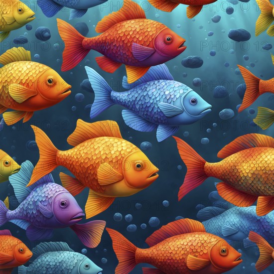 Illustration inspired by the fluid dynamics of a streamlined fish, AI generated
