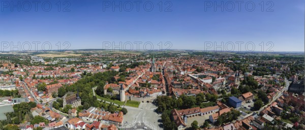 A bird's eye view of the old town centre of Mühlhausen