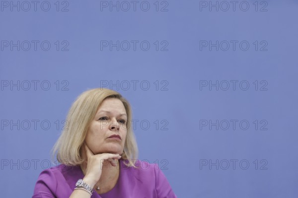 Nancy Faeser (SPD), Federal Minister of the Interior and Home Affairs, recorded during the