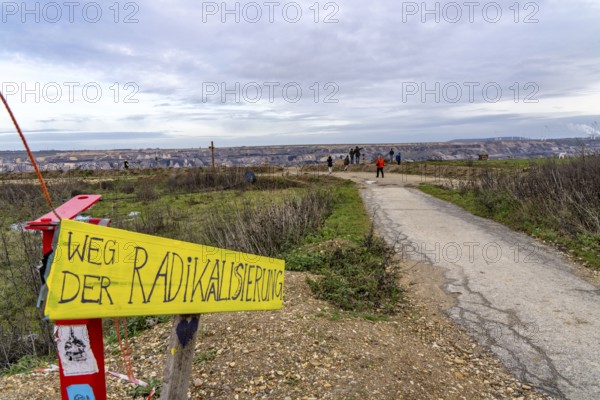 Camp of climate activists in the rest of the village of Lützerath, the last place to be excavated