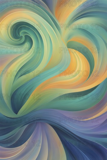 Abstract painting symbolizing the tranquil impact of cannabis in swirling soft pastel hues, AI