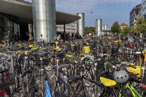Bicycle parking, Nørreport metro station, in the city centre of Copenhagen, considered the bicycle