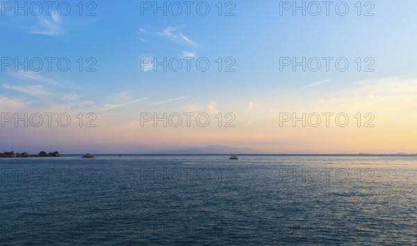 Blue sky over the sea in the marine reserve. Malaysia