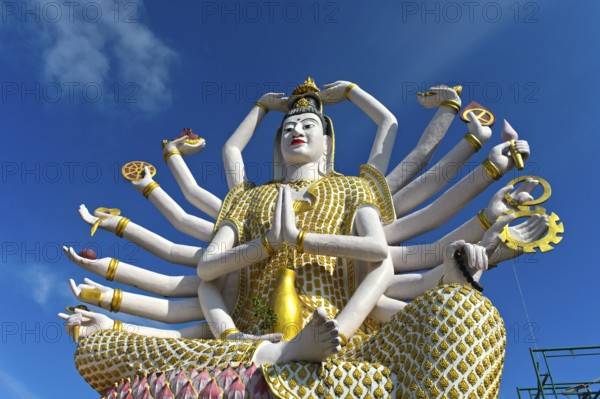 Eighteen-armed Guanyin statue, Buddhist temple Wat Plai Laem, Koh Samui, Thailand, Asia