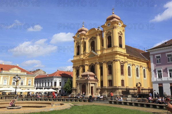 Banat, Timisoara, Timisoara, Old Town, Catholic Cathedral at Piata Unirii, Unification Square,