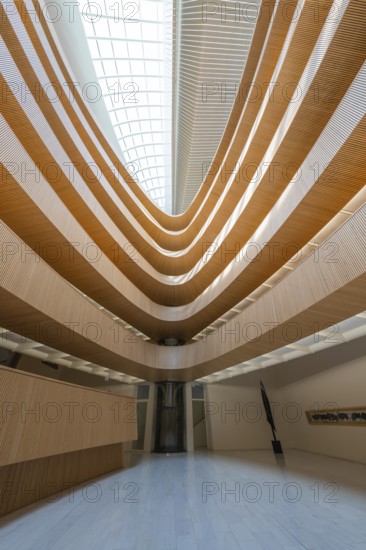 Interior with spiral design and modern architecture, UB- Recht, Zurich, Switzerland, Europe