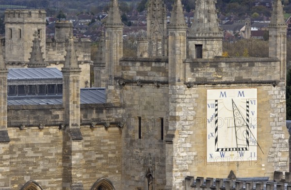 Sundial of the All Souls College in Oxford, Oxfordshire, England, UK