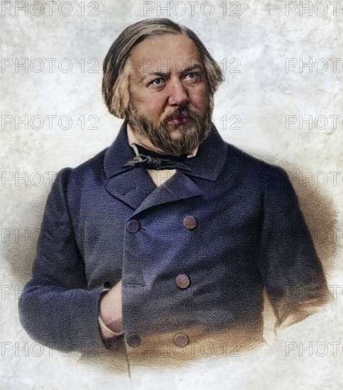 Mikhail Ivanovich Glinka (1804-1857) . Russian composer, Historic, digitally restored reproduction