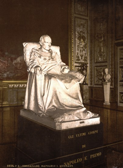 Statue of Napoleon I, dying, Versailles, France, ca 1890, Historical, digitally restored