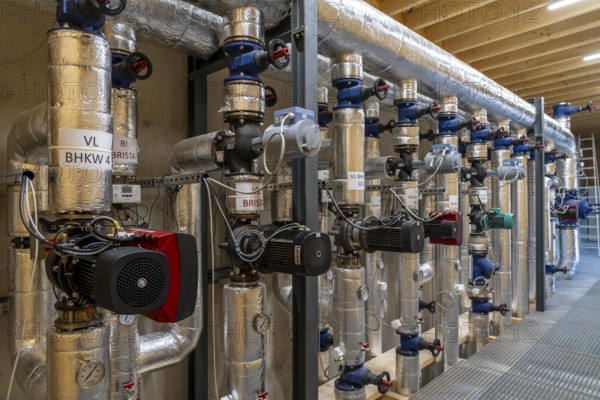 Pipelines, control elements of the heat storage tank of a biogas plant, 5000 cubic metres of hot