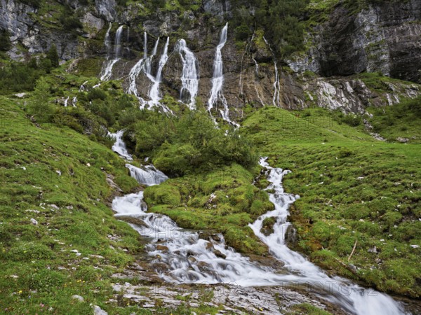 Cascades from the Jungibach Falls, Gental, Canton Bern, Switzerland, Europe