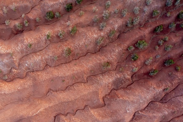 Red earth, erosion, above the cliff, Agulo, La Gomera, Canary Islands, Spain, Europe