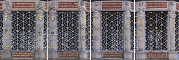 Four detailed views of the Wismar waterworks, built in 1861, market square, Wismar,