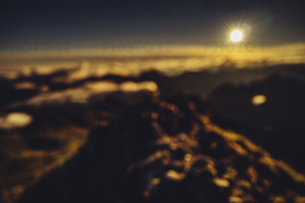 Sunrise hike on the Hochplatte in the Ammergau Alps, Ammergebirge in the Allgäu, Bavaria, Germany,