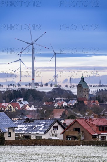 The town of Lichtenau, self-proclaimed energy town, wind farm, over 190 wind turbines and over 1200