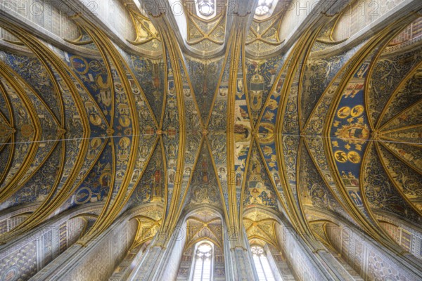 Ceiling fresco in St Cecilia's Cathedral, Albi, Département Tarn, France, Europe