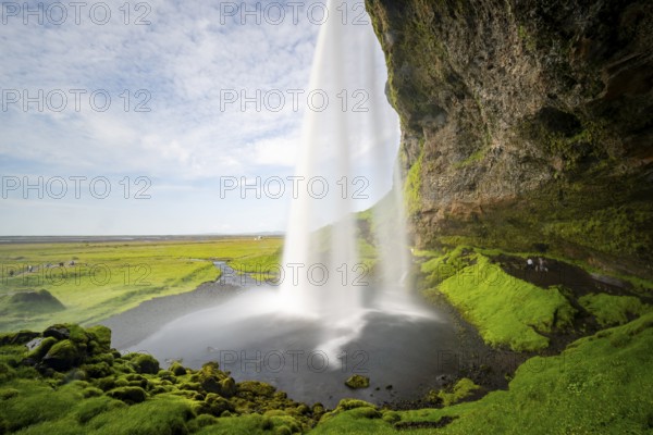 Seljalandsfoss waterfall, long exposure, Seljalandsa river, South Iceland, Iceland, Europe