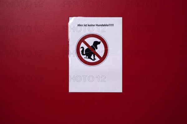 Sign, poster, HERE IS NO DOG PIT, dog poo, dog faeces, dog shit, ban, notice, Stuttgart,