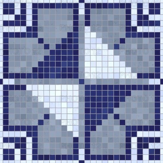 Mosaic tiles decorative background, seamless repeating vector pattern template for wallpaper,