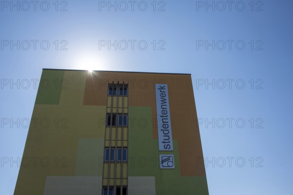 Student Union lettering, Magdeburg, Saxony-Anhalt, Germany, Europe