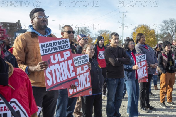 Detroit, Michigan USA, 9 November 2024, Members of the Teamsters Union are joined by members of the