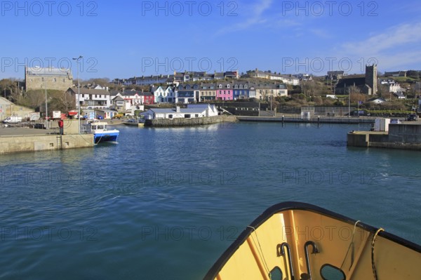 Cape Clear ferry approaching the harbour at Baltimore, County Cork, Ireland, Irish Republic, Europe