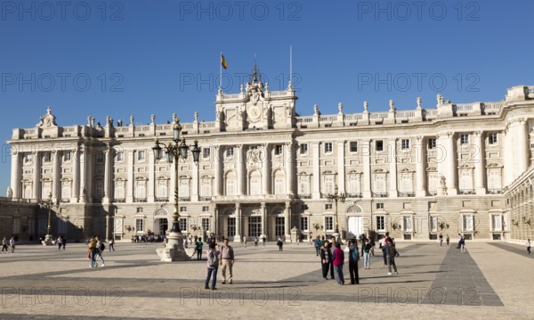 Plaza de la Armeria, Armory Square, Palacio Real royal palace, Madrid, Spain, Europe