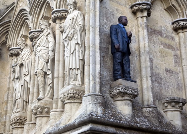 Man with Cup artwork by Sean Henry Salisbury cathedral, Wiltshire, England, United Kingdom, Europe