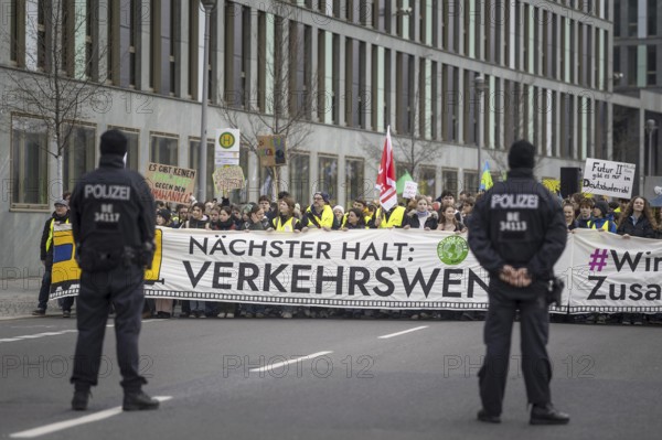 Joint strike by Fridays for Future and local transport workers from the ver.di trade union, in