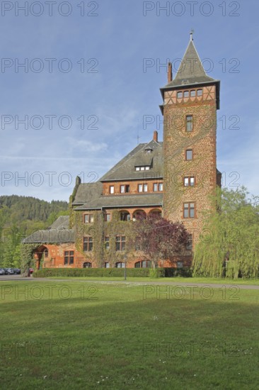 Saareck Castle built in 1902 Historicism, guest house of Villeroy & Boch, Mettlach, Saarland,