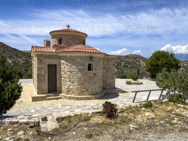 Small church chapel in Byzantine style architectural style on the grounds of Unesco Site Site