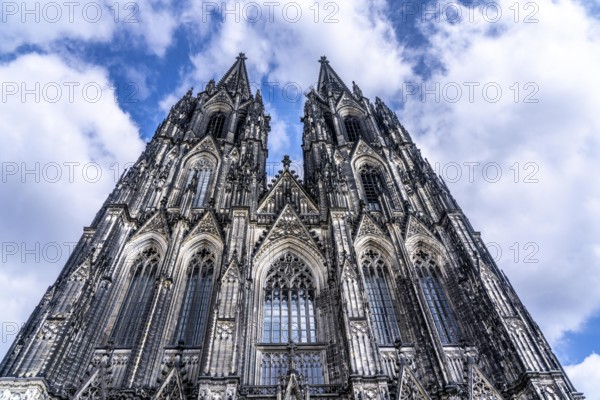 Cologne Cathedral, view of the west façade, on the north tower one of the rare occasions without