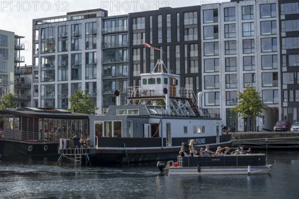 Sluseholmen neighbourhood, on an artificial island, houseboat, former industrial area, now a new