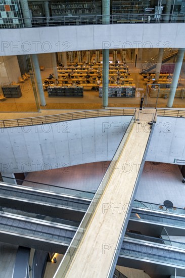The Danish Royal Library, new building, the so-called Black Diamond, one of the reading rooms,